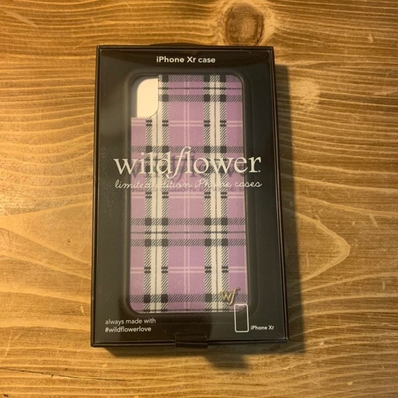 wildflower iphone xr purple plaid phone case - Picture 2 of 4